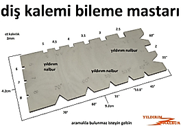 DİŞ KALEMİ BİLEME MASTARI DERECELİ TORNA MASTARI KALIPÇI DİŞ MASTARI YENİ MODEL