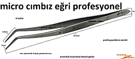 CIMBIZ MİKRO İNCE UÇLU 1MM EĞRİ TİP İNCE İŞLER CIMBIZI OKUL CIMBIZI