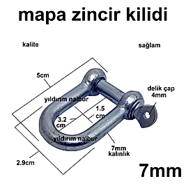 MAPA ZİNCİR KİLİDİ KÜÇÜK BOY 7MM HALKALI CİVATA ORTA BOY