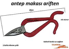 ANTEP MAKASI KUYUMCU MAKASI TENEKE MAKASI HOBİ MAKAS KIRMIZI
