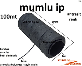 MUMLU İP 100MT ANTRASİT RENK HOBİ İPİ KOPMAZ