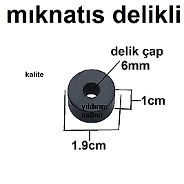 MIKNATIS HALKA SİYAH DELİKLİ DENEY MIKLATIS