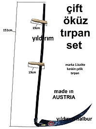 ÇİFT ÖKÜZ TIRPAN AVUSTURYA MALI ORJİNAL ÇİFTÖKÜZ OT BİÇME TIRPAN