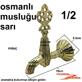 OSMANLI MUSLUĞU 1/2 SARI RENK ESKİ TARİHİ MUSLUK CAMİ MUSLUGU OSMANLI