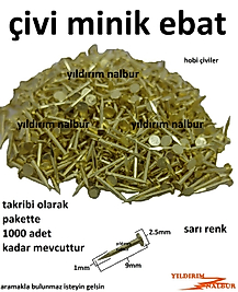 AĞAÇ ÇİVİSİ 9MM 1000 ADET MİNİ KÜÇÜK HOBİ ÇİVİSİ TASARIM ÇİVİSİ ALTIN RENL GOLD MENTEŞE ÇİVİSİ