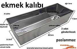 2 ADET EKMEK TAVASI 11X30 PASLANMAZ KROM FIRIN TAVA TRABZON EKMEK KALIBI TOST EKMEK