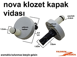 NOVA KLOZET KAPAK BAĞLANTI VİDASI KALIN PİMLİ VİDA AMATİSÖRLÜ KLOZET KAPAK MONTAJ APARATI PİMLİ