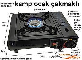 KAMP OCAĞI KARTUŞ GAZLI PİKNİK OCAK 2 ADET KARTUŞ HEDİYELİ