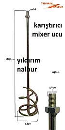 MİKSER KARIŞTIRICI UCU BÜYÜK BOY M-14 BOYA KARIŞTIRICI SIVA KARIŞTIRICI