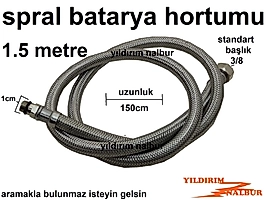 BATARYA BORUSU 150 CM BAĞLANTI SPRALİ ÇELİK HORTUM ÇELİK SPRAL