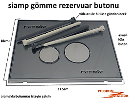 SİAMP TEMA GÖMME REZERVUAR BUTONU AYNALI CAM LÜKS DÜĞMESİ