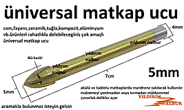 CAM DELME 5MM MATKAP UCU ELMASLI 4 KOL ÜNİVERSAL