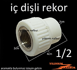 2 ADET 20LİK PPRC İÇ DİŞLİ REKOR PŞASTİK SU BAĞLANTISI DİŞ NİPEL