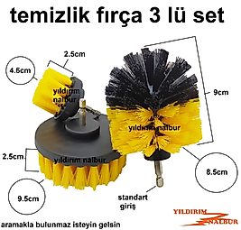 TEMİZLEME FIRÇA 3 LÜ SET KOLTUK KURU TEMİZLEME FIRÇASI