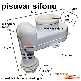 PİSUVAR SİFONU 360 DERECE DÖNER KOKU ÖNLEYİCİ PİSSUVAR GİDERİ