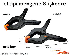 2 ADET EL TİPİ İŞKENCE ORTA BOY 2 PARÇA PLASTİK HOBİ İŞKENCE MENGENE MONTAJ SIKIŞTIRMA APARATI