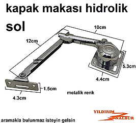 SOL MOBİLYA KAPAK HİDROLİK PİSTON METALİK RENK KAPAK MAKASI OTOMATİK