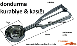 DONDURMA KAŞIĞI ORTA BOY KURABİYE KAŞIĞI OTOMATİK ÇELİK PASLANMAZ