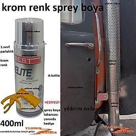 KROM RENK SPREY BOYA 400ML KROM METALİK BOYA NİKELAJ RENK