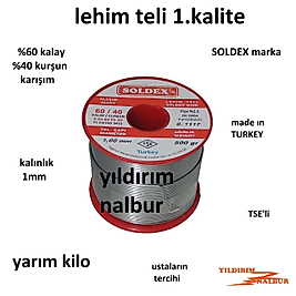 LEHİM TELİ SOLDEX 1MM 500GR LEYİM TELİ HAVYA KAYNAK TELİ