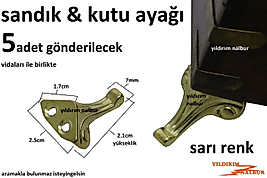 SANDIK AYAĞI ALTIN SARI GOLD KUTU AYAĞI KAVİSLİ 5 ADET KUTU BACAĞI KALİTE