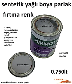 FIRTINA RENK SENTETİK YAĞLI BOYA 0.750LT AÇIK GRİ RENK AHŞAP METAL PARLAK BOYA