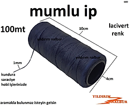 MUMLU İP 100MT LACİVERT RENK AYAKKABICI İPİ HOBİ