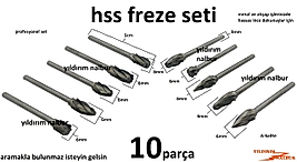 PROFESYONEL FREZE SETİ 10 PARÇA ELMAS HSS FREZE KARBÜR SET YONTMA ELMASI