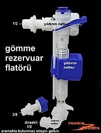 GÖMME REZERVUAR FLATÖRÜ 3/8-1/2-DİRSEKLİ VİTRA ECA MODELİ ŞAMANDIRA İÇ TAKIM ŞAMANDIRASI