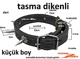 KÖPEK TASMASI KÜÇÜK BOY DERİ KALİTELİ 62 CM BOYUNLUK TASMA KURT