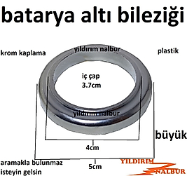 BATARYA BİLEZİĞİ BÜYÜK EBAT BATARYA ALTI SEHPASI BATARYA ALTLIĞI KROM KAPLAMA