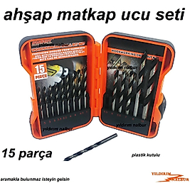 AHŞAP MATKAP UCU SETİ 15 PARÇA AĞAÇ MATKAP UCU ODUN DELME MARANGOZ UCU