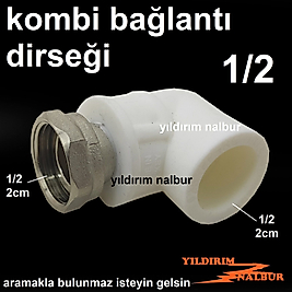 KOMBİ BAĞLANTI DİRSEĞİ 1/2 YARIM PARMAK OYNAR BAŞLI