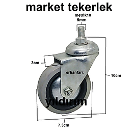 SEHPA TEKERLEĞİ MASA TEKERLEĞİ MARKET TEKERLEĞİ VİDALI CİVATA BAŞ TEKER