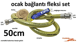 DOĞALGAZ OCAK FLEKSİ 50 CM HEDİYELİ GAZ HORTUMU