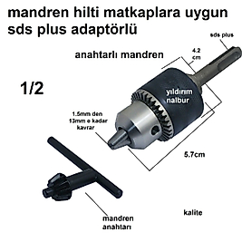 HİLTİ MATKAP MANDREN ADAPTÖRLÜ 1/2 ANAHTARLI MANDIREN MATKAP KAFASI