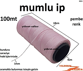 MUMLU İP 100MT PEMBE RENK HOBİ TİPİ AÇIK PEMBE