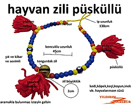 PÜSKÜLLÜ TONGURDAK KOYUN ÇANI KEDİ ZİLİ KÖPEK ZİLİ ÇANI SEVİMLİ GÖRÜNTÜ