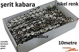 PAKET 10 METRE ŞERİT KABARA NİKEL RENK RAPTİYE ÇİVİ KOLTUK ÇİVİSİ KUTU KENAR SÜSÜ UZUN