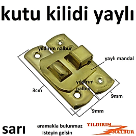 ALTIN SARI KUTU KİLİDİ GOLD DEKORATİF KLİPS SANDIK KİLİDİ HOBİ KİLİT EMNİYET KİLİDİ