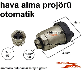 1/2-3/8 OTOMATİK HAVA ALMA PROJÖRÜ PETEK HAVA ALMA APARATI