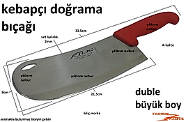 BÜYÜK BOY KEBAPÇI EZME BIÇAĞI KILIÇ KOKOREÇ BIÇAĞI ÇELİK PASLANMAZ KESKİN