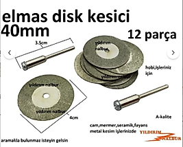 ELMAS DİSK KESİCİ 40MM BÜYÜK BOY CAM KESME DİSK TAŞLAMA KESİCİ TESTERE HALKA