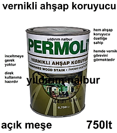 VERNİKLİ AHŞAP KORUYUCU AÇIK MEŞE RENK VERNİK 0.75LT