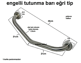 ENGELLİ TUTUNMA EĞRİ TİP BARI BANYO TUTAMAK YAŞLI KÜVET TUTAMAK