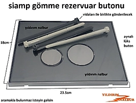 SİAMP TEMA GÖMME REZERVUAR BUTONU AYNALI CAM LÜKS DÜĞMESİ