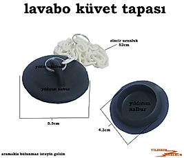 LAVABO KÜVET TAPASI ZİNCİRLİ GİDER TAPASI BANYO MUTFAK LASTİK TAPA