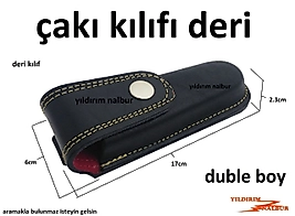ÇAKI KILIFI DUBLE BOY DERİ BIÇAK KILIFI KAPAKLI ÇİFT ÇITÇIT KEMERE TAKILIR