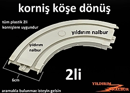 PLASTİK KORNİŞ İKİLİ KANLLI DÖNÜŞÜ 2 Lİ PERDE RAY DÖNÜŞÜ 2 KANALLI