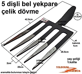 BEL ÇAPA BELLEME YEKPARE KAYNAKSIZ BEL KÜREĞİ BAHÇE BELLEME 5 DİŞ KUVETLİ ÇAPA